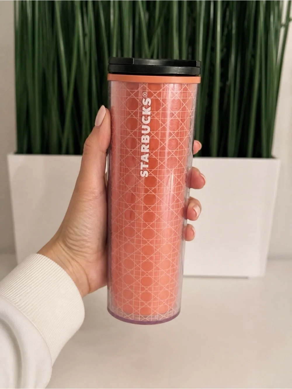 Starbucks Orange Geometric Travel Tumbler 16oz – Used, Rare Design